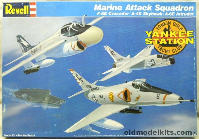 Revell 1/72 Marine Attack Squadron F-8E Crusader Marines VMA-AW-533 / A-4E Skyhawk Marines VMA-211 / A-6E Intruder Marines VMF(AW)-232 - Yankee Station Tonkin Gulf Yacht Club, 4784 plastic model kit