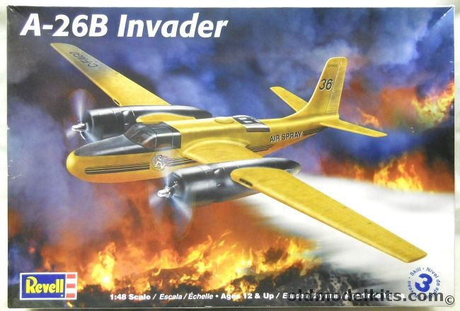 Revell 1/48 A-26B Invader - USAF Versatile Lady or Civil Dragon Lady Fire Bomber - (ex Monogram), 85-5524 plastic model kit