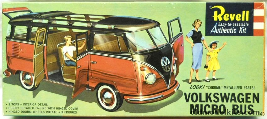 Revell 1/25 Volkswagen Micro Bus - (Volkswagen Bus / Microbus) - 2nd Issue With Chrome Parts, H1228-149 plastic model kit