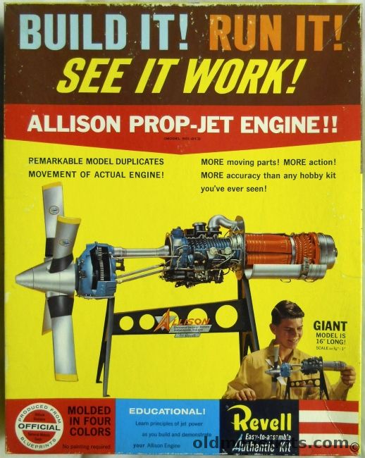 Revell 1/11 Allison Prop-Jet Engine - Turbo Prop 501-D13), H1551-498 plastic model kit