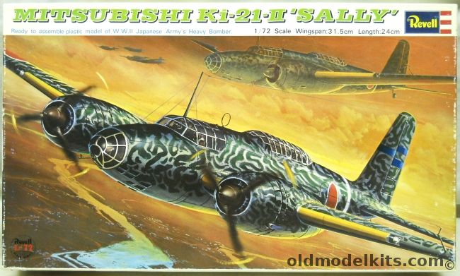 Revell 1/72 Mitsubishi Ki-21-II Sally - With Decals For 7 Different Aircraft - (Ki-21), H169-800 plastic model kit