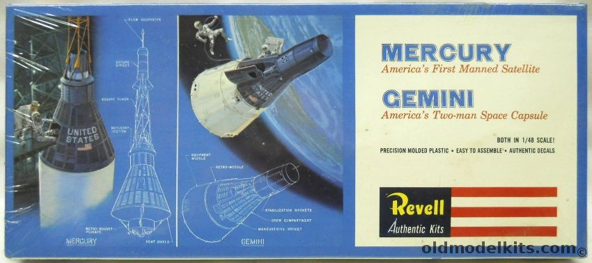 Revell 1/48 Mercury and Gemini Capsules, H1834-130 plastic model kit