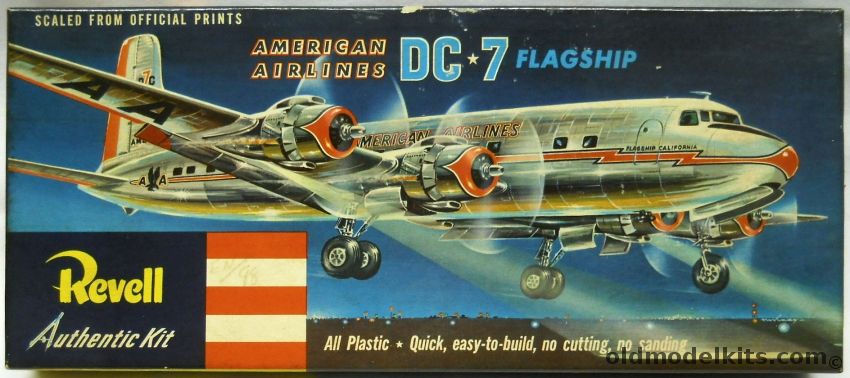 Revell 1/122 DC-7 Flagship American Airlines One-Piece Stand Arm Pre -S Issue, H219-98 plastic model kit