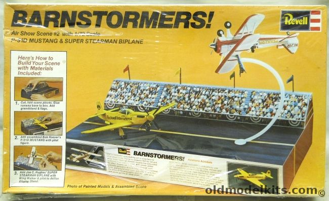 Revell 1/72 Barnstormers! Bob Hoover's P-51D Mustang and Joe C. Hughes Super Stearman with Wing Walker and Diorama, H666 plastic model kit