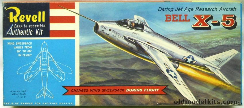 Revell 1/40 Bell X-5 - Research Aircraft, H187-129 plastic model kit