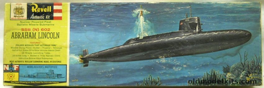 Revell 1/253 Polaris SLBM Nuclear Submarine SSBN-602 Abraham Lincoln - With Full Interior And Firing Missile (Robert E Lee / George Washington / Patrick Henry /  Theodore Roosevelt Decals Also Included), H313-249 plastic model kit