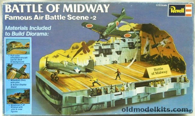 Revell 1/72 Battle of Midway Famous Air Battle Scene #2 - Complete Diorama with F4F Wildcat and Zero, H662 plastic model kit