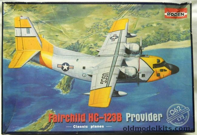 Roden 1/72 Fairchild HC-123B Provider - US Coast Guard Naples Italy 1967 / USCG Honolulu Hawaii 1960, 062 plastic model kit