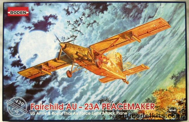 Roden 1/48 Fairchild AU-23A Peacemaker - USAF Or Thailand, 439 plastic model kit