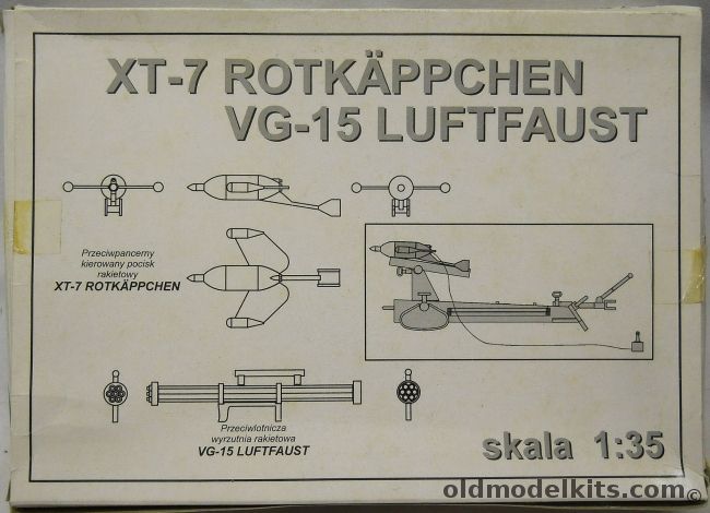 RPM 1/35 XT-7 Rotkappchen And VG-15 Luftfaust - Guided Anti-Tank Missile and Unguided Ground To Air Rocket, 350999 plastic model kit