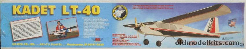 SIG Kadet LT-40 - 70 Inch Wingspan R/C Aircraft, RC-67 plastic model kit