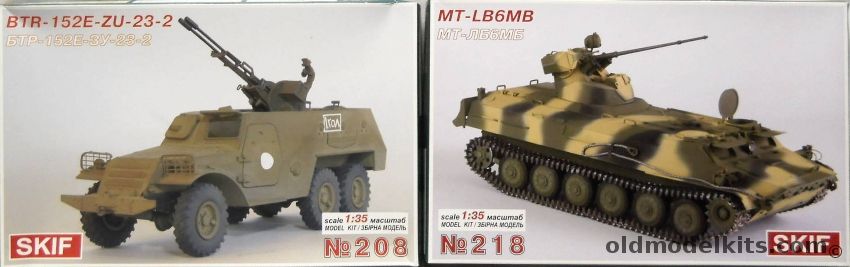 Skif 1/35 BTR-152E-ZU-23-2 And MT-LB6MB Motolyga Troop Carrier, 208 plastic model kit