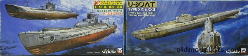 Skywave 1/700 Ro-35 and I-9 IJN Submarines And Type XXI and XXIII U-Boats - A Total Of Four Submarines, W16 plastic model kit