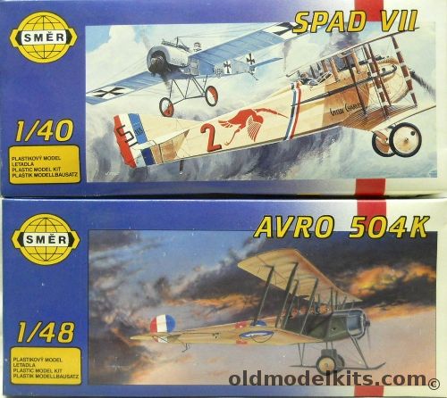 SMER 1/48 Spad VII And Avro 504K, SE0123 plastic model kit