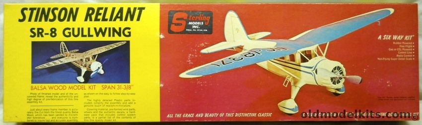 Sterling 1/16 Stinson SR-8 Reliant Gullwing - 31 Inch Wingspan for R/C, E8 plastic model kit