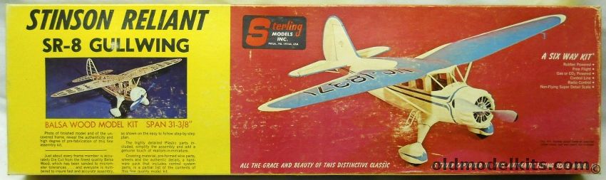 Sterling 1/16 Stinson SR-8 Reliant Gullwing - 31 Inch Wingspan for R/C, E8 plastic model kit