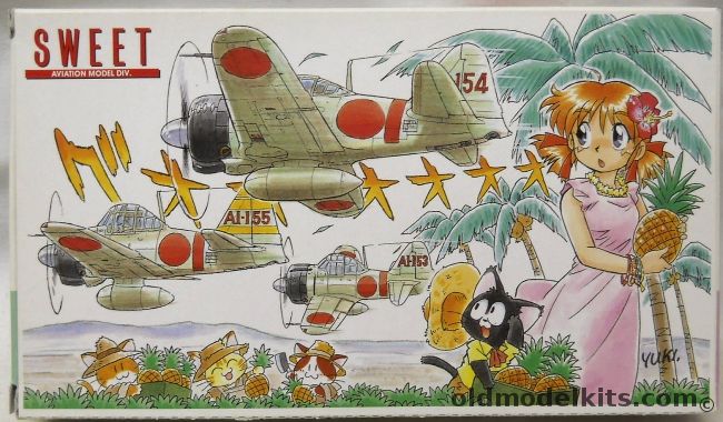 Sweet 1/144 A6M2b Zero Fighter Akagi Fighter Group - Three Kits, 23 plastic model kit