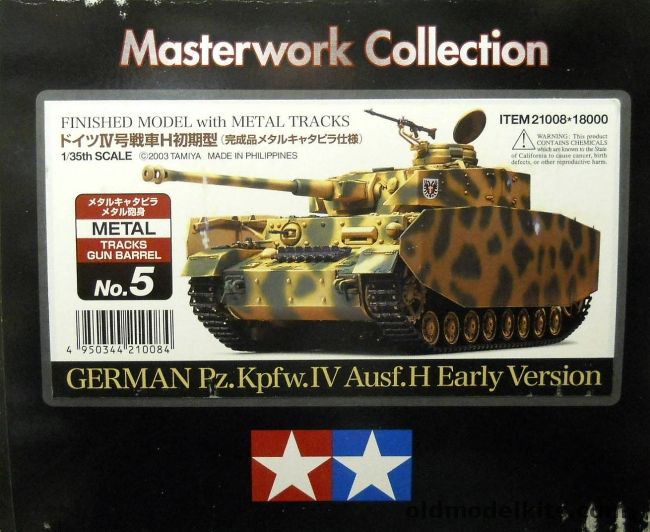 Tamiya 1/35 Masterwork Collection German Pz.Kpfw.IV Ausf.H Early Version - Professionally Built And Painted Model Kit, 21008 plastic model kit