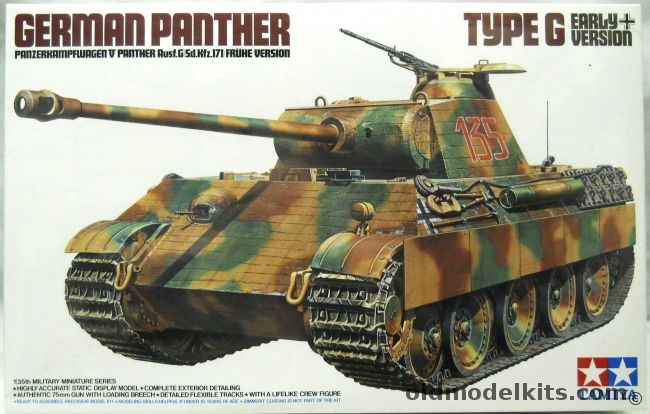 Tamiya 1/35 Panther Type G Early Version - Panzerkampfwagen V Panther Ausf.G / Sd.Kfz.171, 35170 plastic model kit