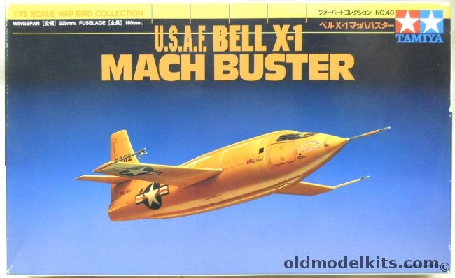 Tamiya 1/72 Bell X-1 - With Transparent Fuselage and Detailed Interior, 60740 plastic model kit