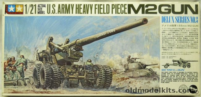 Tamiya 1/21 US Army Heavy Field Piece M2 155mm Long Tom Gun, DT103-450 plastic model kit