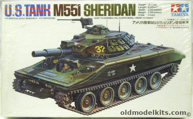 Tamiya 1/35 US Tank M551 Sheridan Motorized, MT131 plastic model kit
