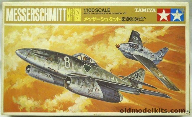 Tamiya 1/100 Messerschmitt Me-262 And Me-163 - (Me262A / Me163B), PA1023 plastic model kit