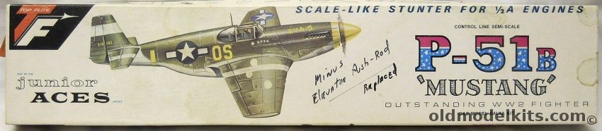 Top Flite P-51B Mustang - 24 Inch Wingspan Semi-Scale Control Line Stunter Flying Model, N-11 plastic model kit