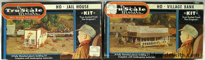 Tru-Scale 1/87 Jail House And Village Bank - HO Scale, A206-98 plastic model kit