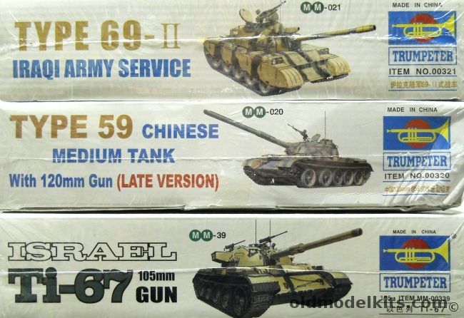 Trumpeter 1/35 Iraqi Army type 69-II Tank / Type 59 Chinese Medium Tank / Israel Ti-67 105mm Gun Tank, 00321 plastic model kit