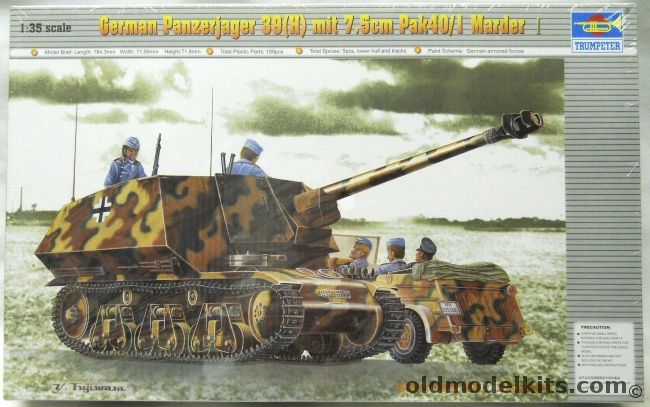 Trumpeter 1/35 German Panzerjager 39(H) mit 7.5cm Pak40/I Marder I, 00354 plastic model kit