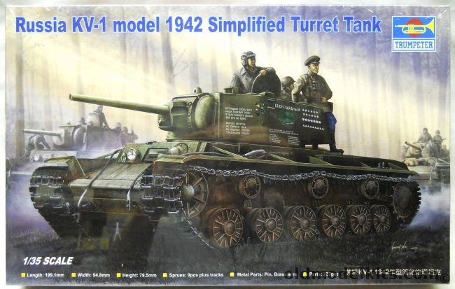 Trumpeter 1/35 Russia KV-1 - Model 1942 Simplified Turret Tanks, 00358 plastic model kit