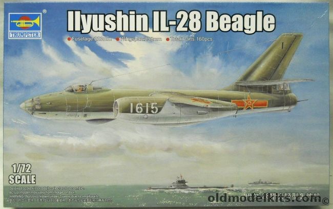 Trumpeter 1/72 Ilyushin Il-28 Beagle - USSR / Poland / China, 01604 plastic model kit