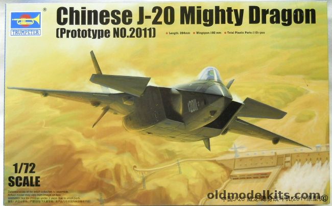 Trumpeter 1/48 Chinese J-20 Mightly Dragon, 01665 plastic model kit