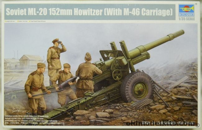Trumpeter 1/35 Soviet ML-20 152mm Howitzer With M-46 Carriage - With Turned Metal Barrel And 3 PE Frets, 02324 plastic model kit