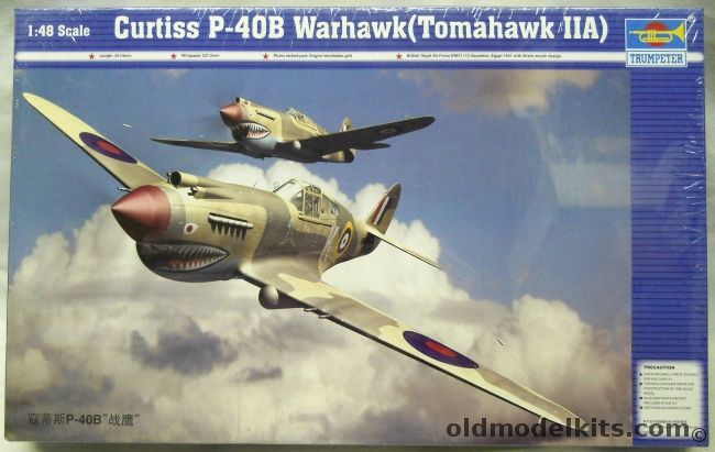 Trumpeter 1/48 Curtiss P-40B Warhawk - Tomahawk MkIIA, 02807 plastic model kit