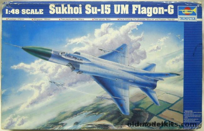 Trumpeter 1/48 Sukhoi Su-15 UM Flagon-G - USSR or Russian, 02812 plastic model kit