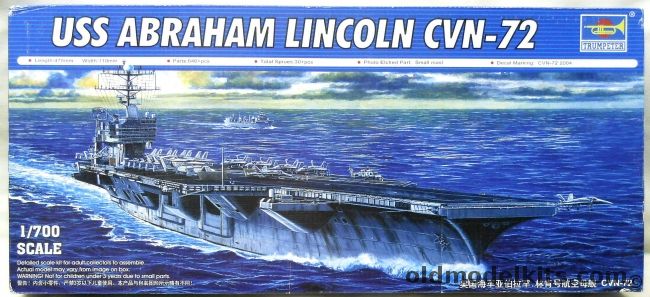 Trumpeter 1/700 USS Abraham Lincoln CVN-72 Aircraft Carrier, 05732 plastic model kit