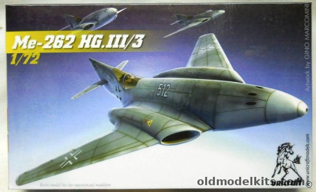 Unicraft 1/72 Me-262 HG.III/3 plastic model kit