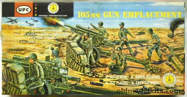 UPC 1/40 105mm Gun Emplacement - Howitzer With 5 G.I.s - (ex Adams), 5152-100 plastic model kit