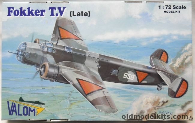 Valom 1/72 Fokker T-V (Late) - Royal Netherlands Air Force Aircraft 863 / 857 / 852 / 864 1939 to 1940 - (TV), 72102 plastic model kit