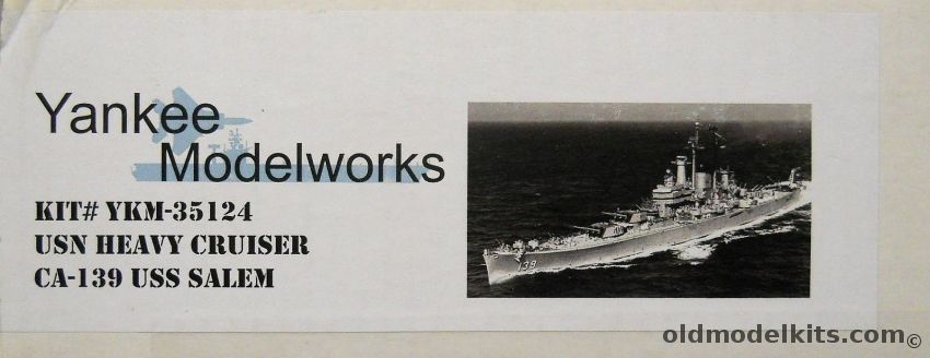 Yankee Modelworks 1/350 CL-139 USS Salem Light Cruiser - Des Moines Class - With Laser Cut Wooden Deck, YKM-35124 plastic model kit