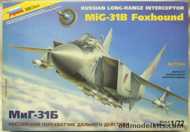 Zvezda 1/72 TWO Kits Mig-31B Foxhound And #7229 Mig-31, 7244 plastic model kit