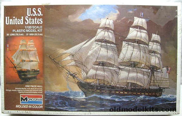 Monogram 1 120 Uss United States Frigate - 30 Inches Long, 3706