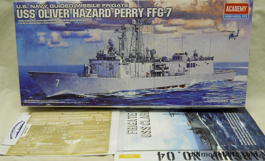 Academy 1/350 USS Oliver Hazard Perry FFG7 With White Engisn PE and ...