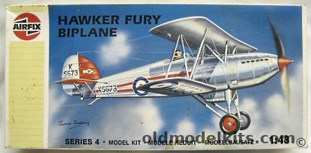 Airfix 1/48 Hawker Fury Biplane - RAF 43rd Sqd or 1st Sqd, 04103