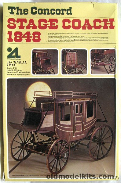 The Concord Stage Coach 1848 Carriage Wooden Assembling Scale Model Artesania  Latina Vintage Interior Decor Collection Photo Prop J-2 