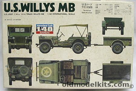 Bandai 1/48 US Willys Jeep MB with Trailer, 35419-400