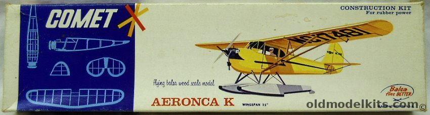 Comet Aeronca K Floatplane - 25 inch Wingspan Flying Balsa 