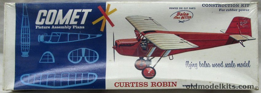 Comet Curtiss Robin - 22 inch Wingspan Balsa Flying Model Airplane, 3303